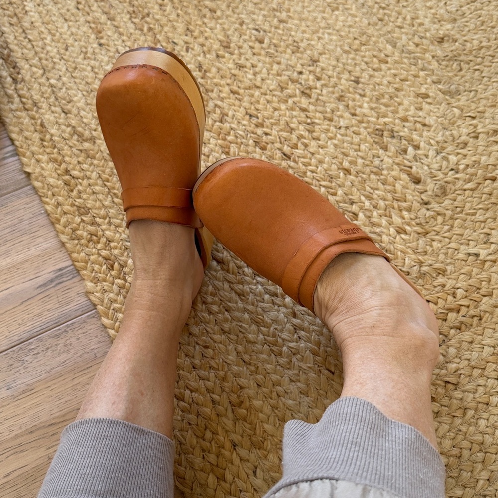 Free People Swedish Hasbeens NWT Louise Slip In Nature Clog Sandal Retro Love 🌸 - Picture 6 of 14